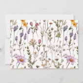 Mariage fleur sauvage Carte de remerciements plat (Dos)