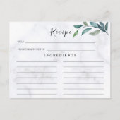 Mariage fleur sauvage, Carte Recette Boho (Devant)