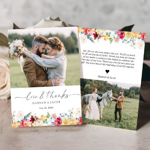 Mariage Fleur sauvage coloré Amour et Merci