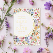 Mariage Fleur Sauvage Coloré Moderne - Faire-Part