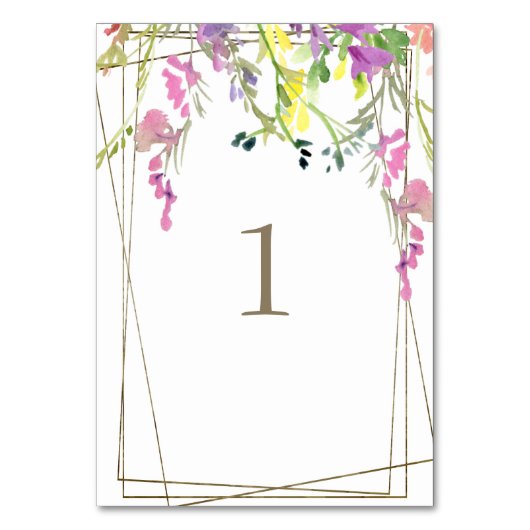 Mariage Fleur sauvage coloré Numéro de table (Par défaut)