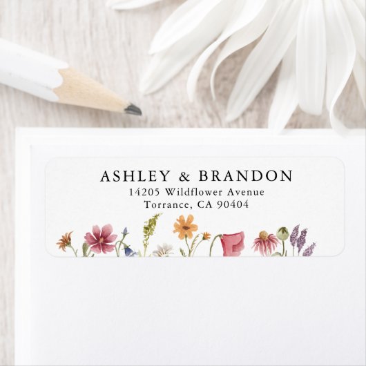 Mariage Fleur sauvage de jardin Étiquettes d'adres (En situation)