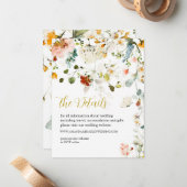 Mariage fleur sauvage détails cartes de boîtier (Devant/Arrière en situation)