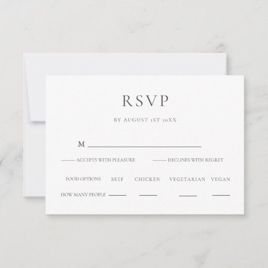 Mariage Fleur sauvage élégant RSVP (Devant)