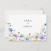 Mariage Fleur sauvage élégant RSVP (Dos)