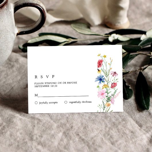 Mariage Fleur sauvage élégant RSVP