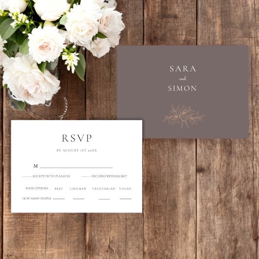 Mariage Fleur sauvage élégant RSVP