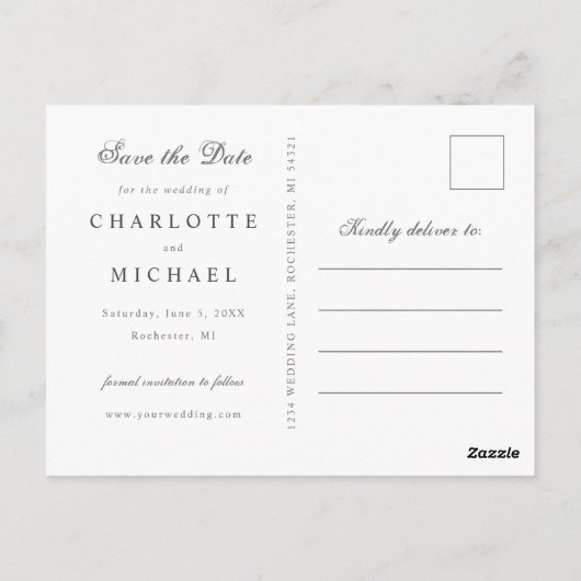 mariage fleur sauvage enregistrer la date carte po (Dos)