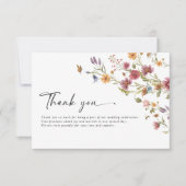 Mariage fleur sauvage Flat Merci Cartes (Devant)