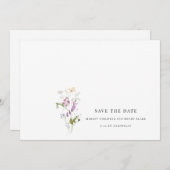 Mariage Fleur Sauvage Floral Save the Date  (Devant / Derrière)