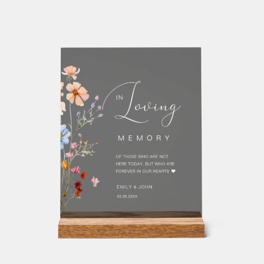 Mariage fleur sauvage "In Love Memory" (Recto)