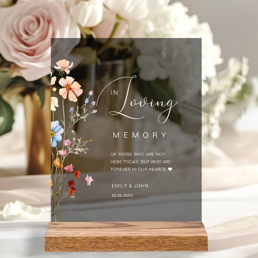 Mariage fleur sauvage "In Love Memory"