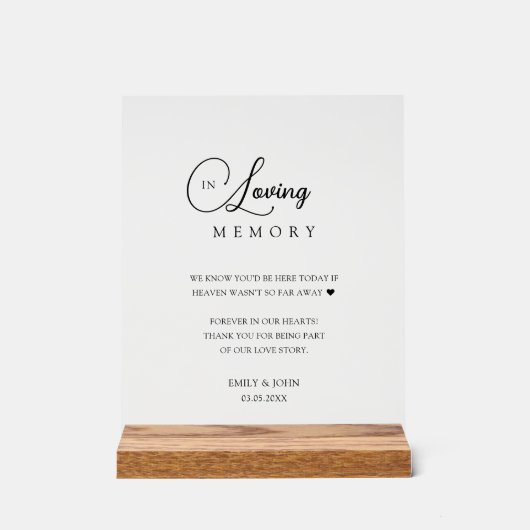 Mariage fleur sauvage "In Love Memory" (Recto)