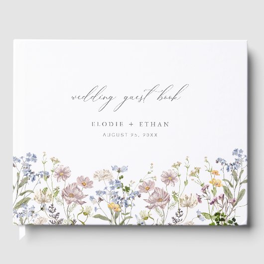 Mariage fleur sauvage Livre d'hôtes Floral Boho Mo (Recto)