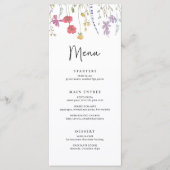 Mariage fleur sauvage Menu Boho Mariage Dîner Menu (Devant)