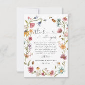 Mariage fleur sauvage Merci Cartes (Devant)