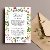 Mariage Fleur sauvage moderne Détails Carte de boî