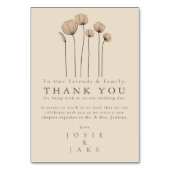 Mariage fleur sauvage moderne merci Table Card (Par défaut)