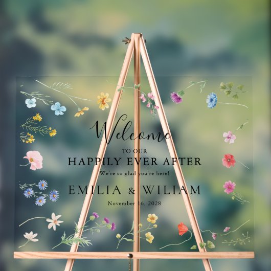 Mariage Fleur sauvage romantique Bienvenue Froid (Neutre)