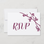 Mariage Fleur sauvage violet rouge foncé RSVP (Dos)