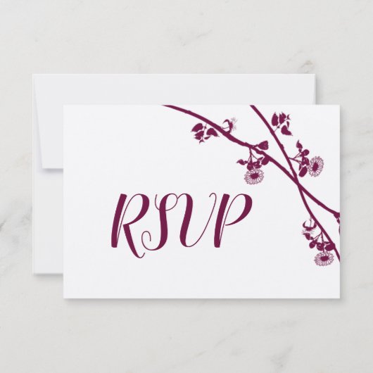 Mariage Fleur sauvage violet rouge foncé RSVP (Dos)