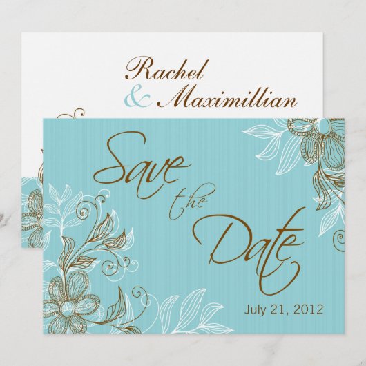 Mariage Fleur Save The Date (Devant / Derrière)