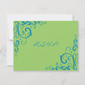 Mariage fleuri bleu et vert RSVP (Dos)