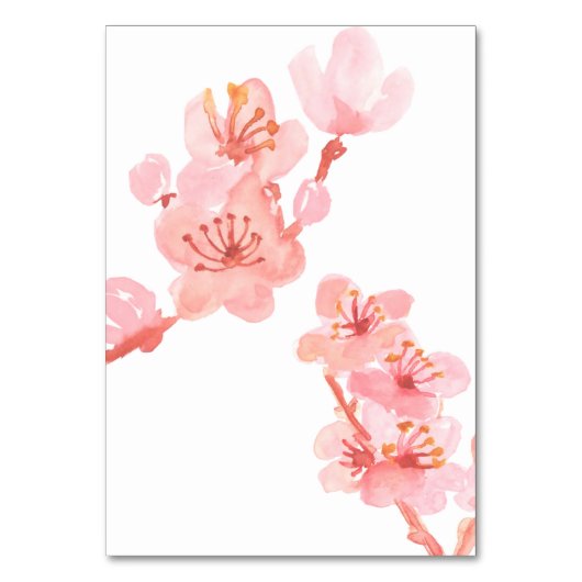 Mariage fleuri rose cerisier numéro de table (Dos)