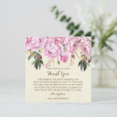 mariage fleurie violette merci carte de réception (Debout devant)