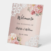 Mariage fleurons roses or dentelle signe de bienve (Recto)