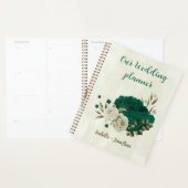 mariage fleurs beige vert émeraude (Devant avec enveloppe)