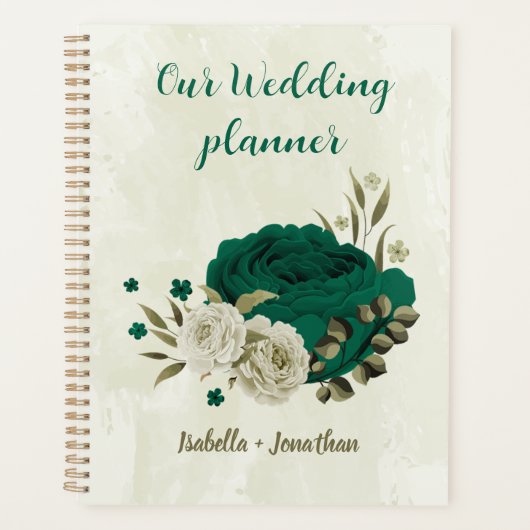 mariage fleurs beige vert émeraude (Devant)