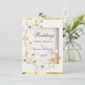Mariage fleurs blanches or Belle invitation (Debout devant)