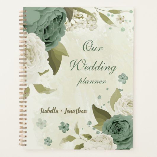 mariage fleurs blanches vert sauge (Devant)