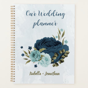 mariage fleurs bleu marine bleu clair