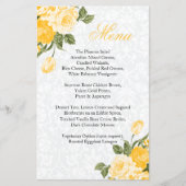 Mariage Fleurs Jaune Doré - Menu (Devant)