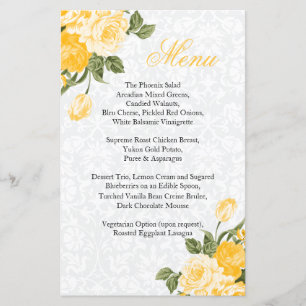 Mariage Fleurs Jaune Doré - Menu