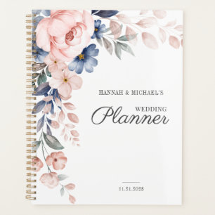 Mariage Fleurs Rose Aquarelle Écriture Florale