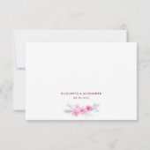 mariage fleurs rose carte RSVP (Dos)