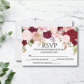 Mariage Fleurs Rose Pâle Burgundy Espagnol RSVP 