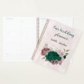 mariage fleurs roses vert émeraude (Devant avec enveloppe)
