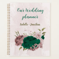 mariage fleurs roses vert émeraude