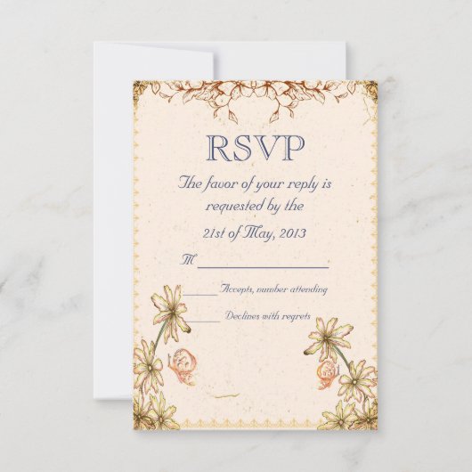 Mariage Fleurs vintages RSVP (Devant)