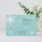 Mariage Flocon de neige blanc/turquoise hiver RSVP (Debout devant)