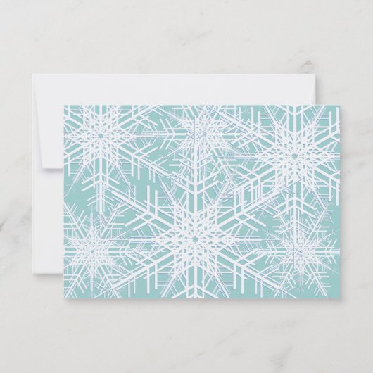 Mariage Flocon de neige blanc/turquoise hiver RSVP (Dos)