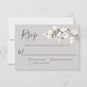 Mariage floral à l'aquarelle blanche RSVP