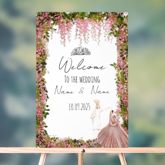 Mariage floral acrylique (Neutre)