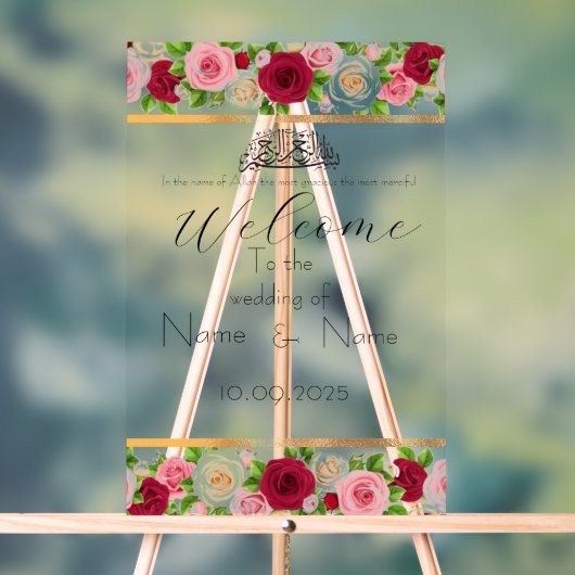 Mariage floral acrylique (Neutre)
