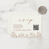 Mariage floral beige RSVP | Carte de boîtier de co (Devant/Arrière en situation)