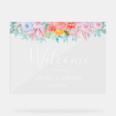 mariage floral Bienvenue signes acryliques (Recto)